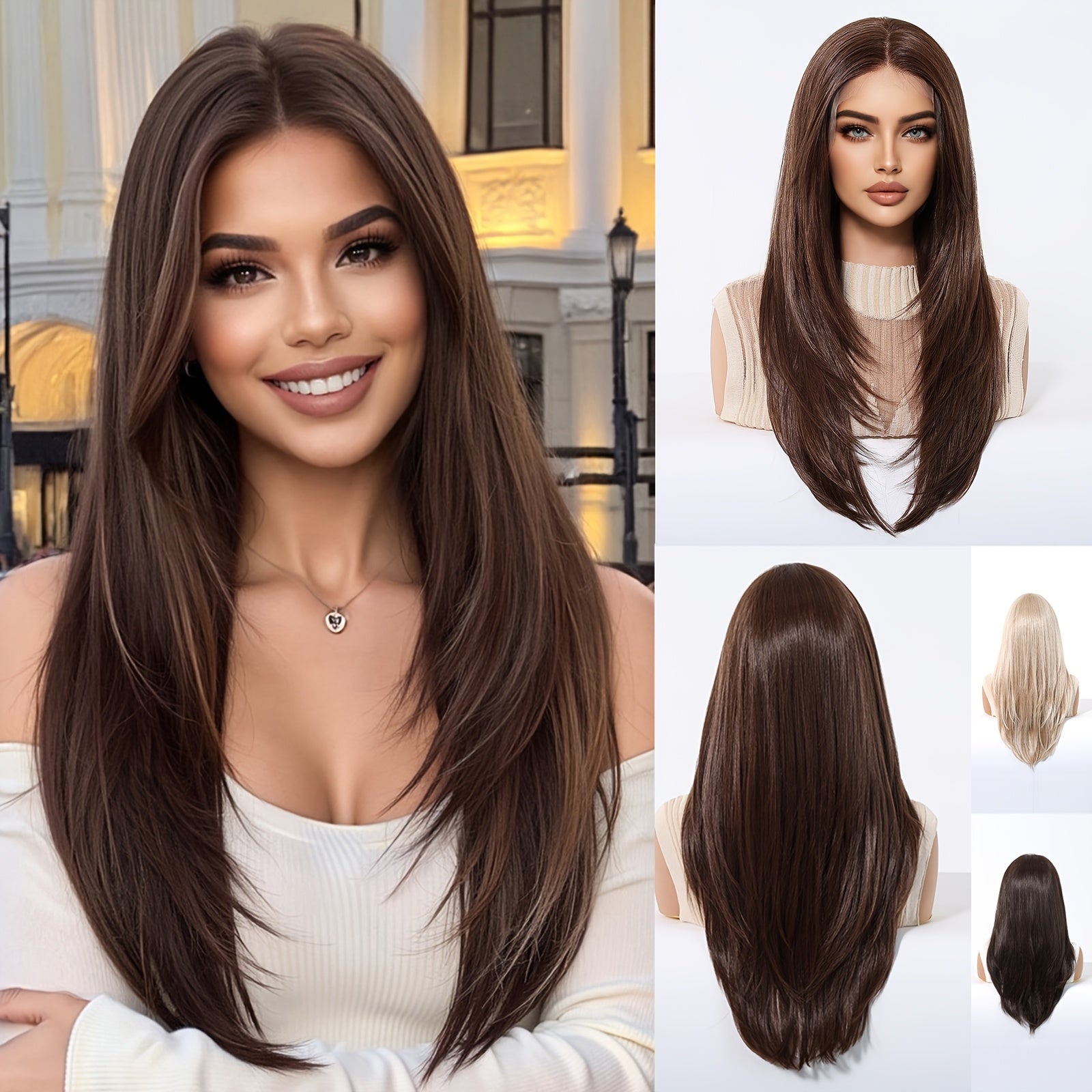 Haircube 13X6 HD Transparent Lace Front Wig, 22 Inches Long, Glueless Synthetic Hair Wig with 150% Density, Straight And Heat-Resistant Fibers Suitable for Everyday Use, Parties