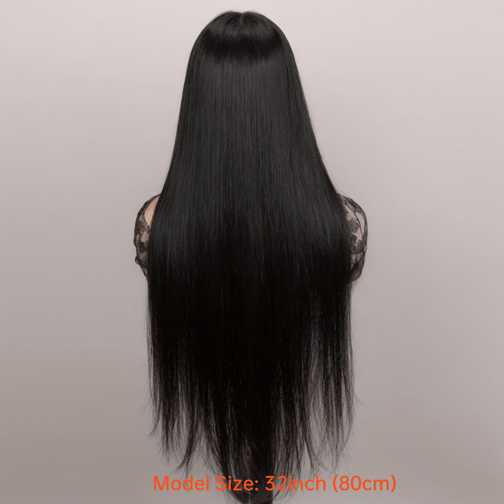 Glueless Human Hair Wig with 4x4 Lace Front & 4x4 Lace Closure - Preplucked Straight Hair Wigs Suitable for, Looking Hair System, No Glue Needed, Wear & Maintenance