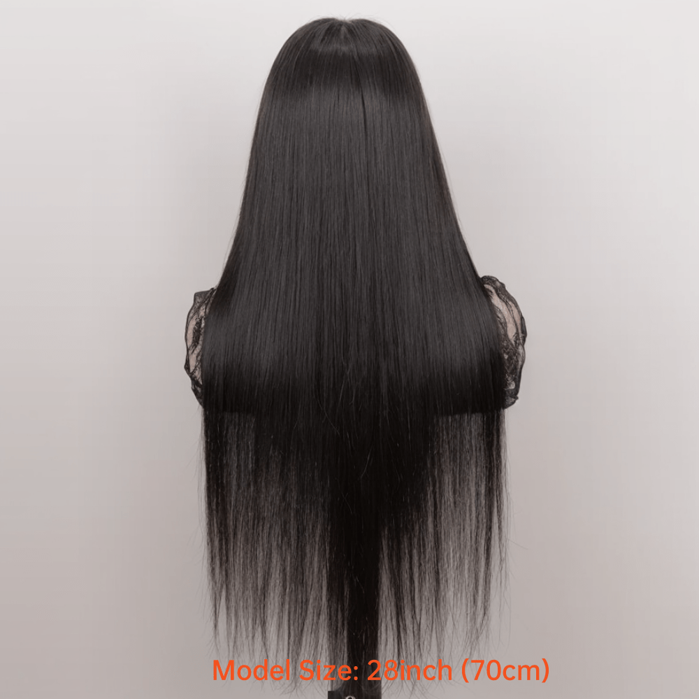 Glueless Human Hair Wig with 4x4 Lace Front & 4x4 Lace Closure - Preplucked Straight Hair Wigs Suitable for, Looking Hair System, No Glue Needed, Wear & Maintenance