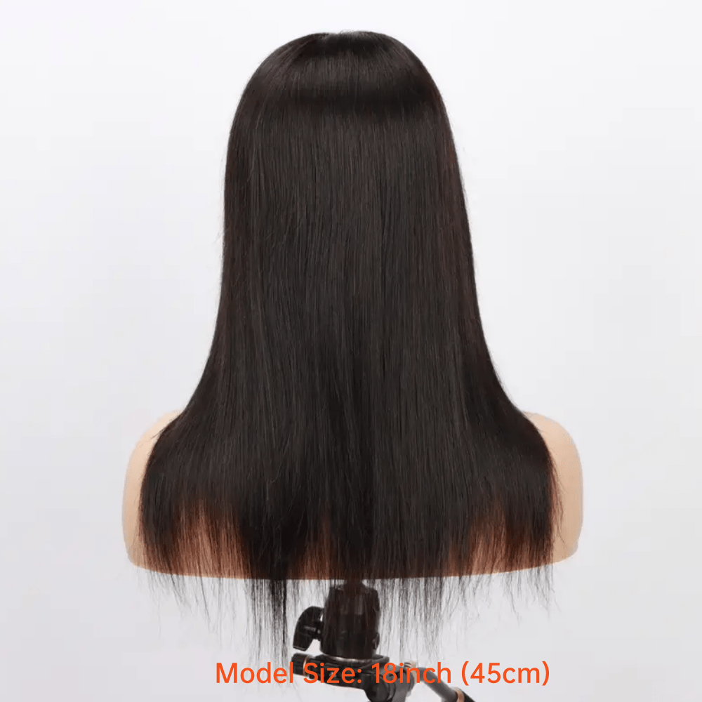 Glueless Human Hair Wig with 4x4 Lace Front & 4x4 Lace Closure - Preplucked Straight Hair Wigs Suitable for, Looking Hair System, No Glue Needed, Wear & Maintenance