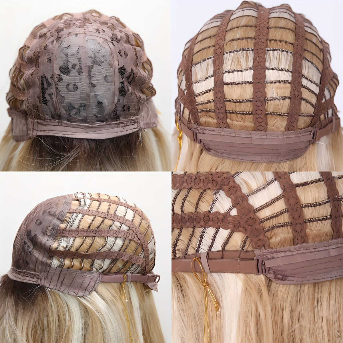 22-Inch Ombre Platinum Blonde Wig for Women - Heat-Resistant Synthetic Hair, & Lightweight, Straight Style, Rose Net Cap, Perfect for TikTok, Instagram