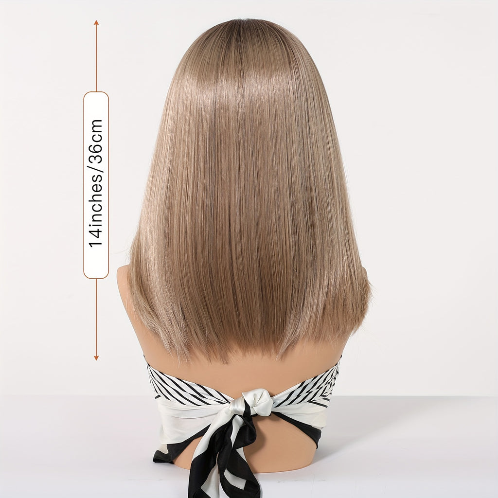 13x6 HD Transparent Lace Front Wig 14Inch Synthetic Bob Lace Wig For Woman Breathable And Comfortabl Cap Daily Wear&Christmas&Music Festival&Part