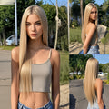 Women' Long Straight Synthetic Wig - Blonde No Bangs -Resistant Hair with Easy Wear | Look for Daily Use & Parties | Quick-Style Change (No Tools\u002FEducation) | Suitable for Skin Tones & Schedules