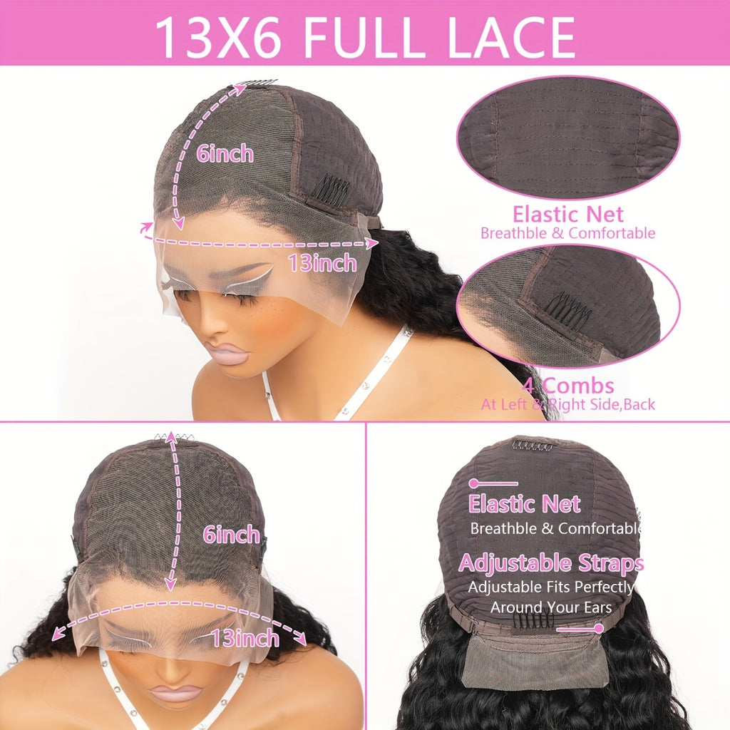 20-Inch to 38-Inch Bone Straight HD Lace Wig, 13X6 Human Hair Glueless Lace Front Wig, Pre-Plucked for Women, Ready to Wear, 200% Density