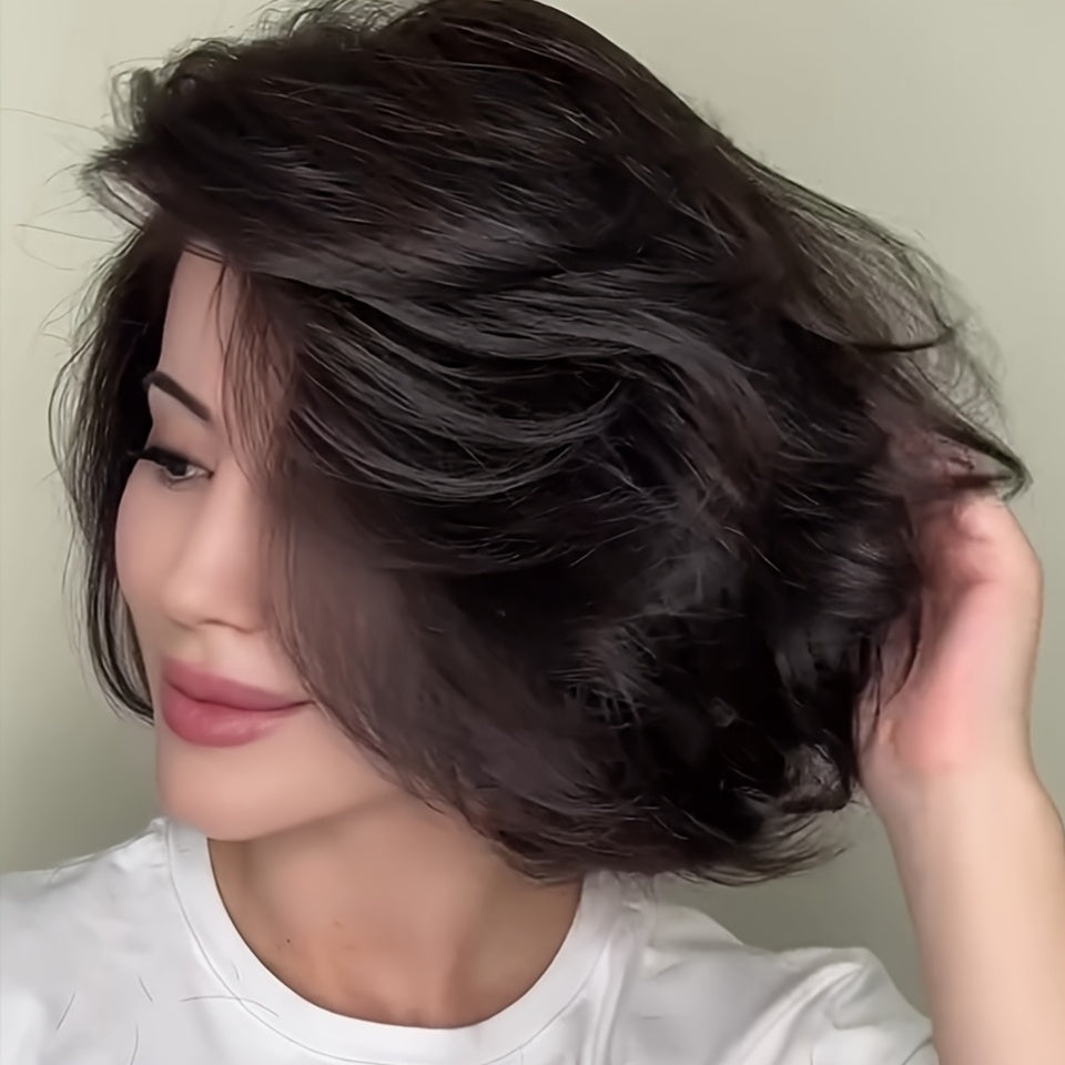 Sweetie Women' 150% Density Short Bob Wig Suitable for Skin Tones - Pre-Plucked Human Hair with Baby Hair & Transparent 13x4 Lace Front, Wig for Casual & Formal Events, Straight Hair Wigs for Daily Wear, Realistic Look