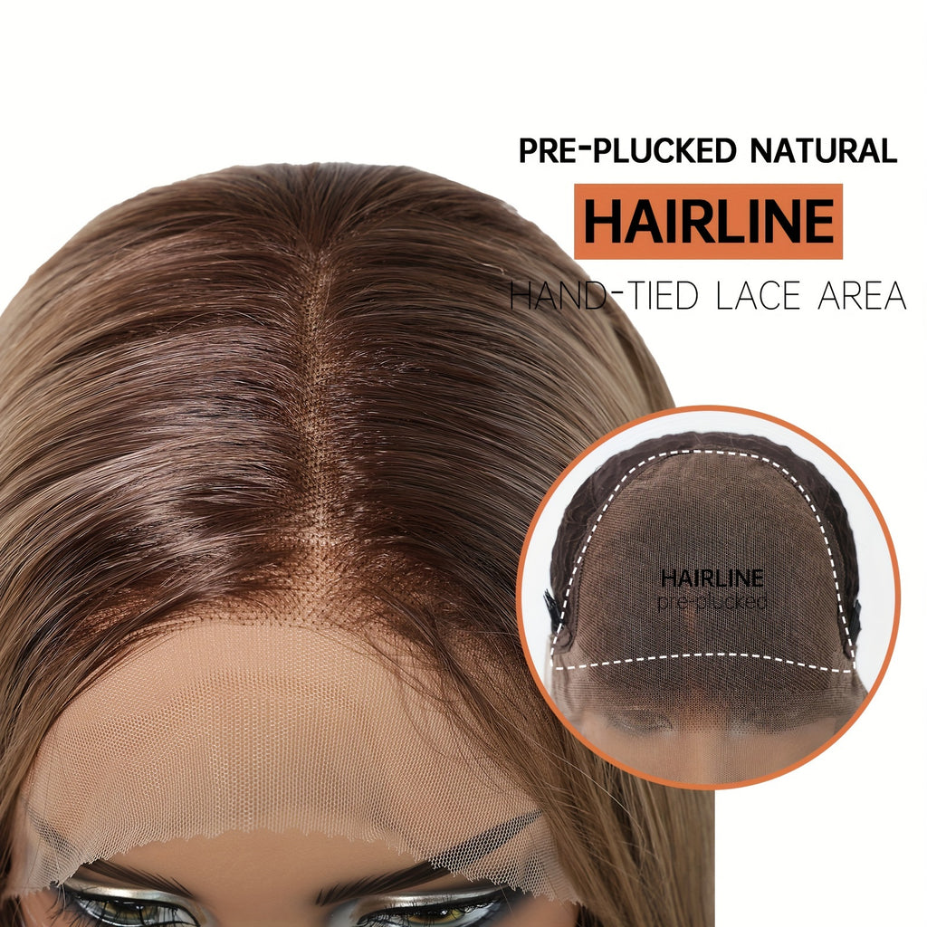 13x6 HD Transparent Lace Front Wig 14Inch Synthetic Bob Lace Wig For Woman Breathable And Comfortabl Cap Daily Wear&Christmas&Music Festival&Part