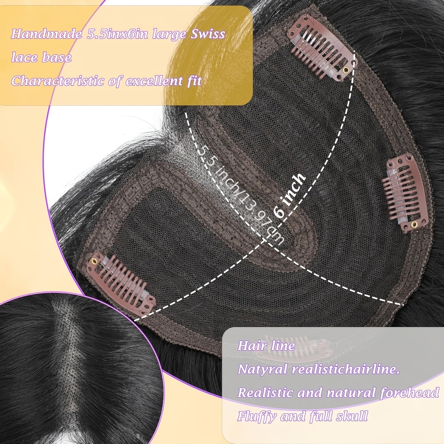 20 Inch 360° 3D Straight Hair Topper | 6\