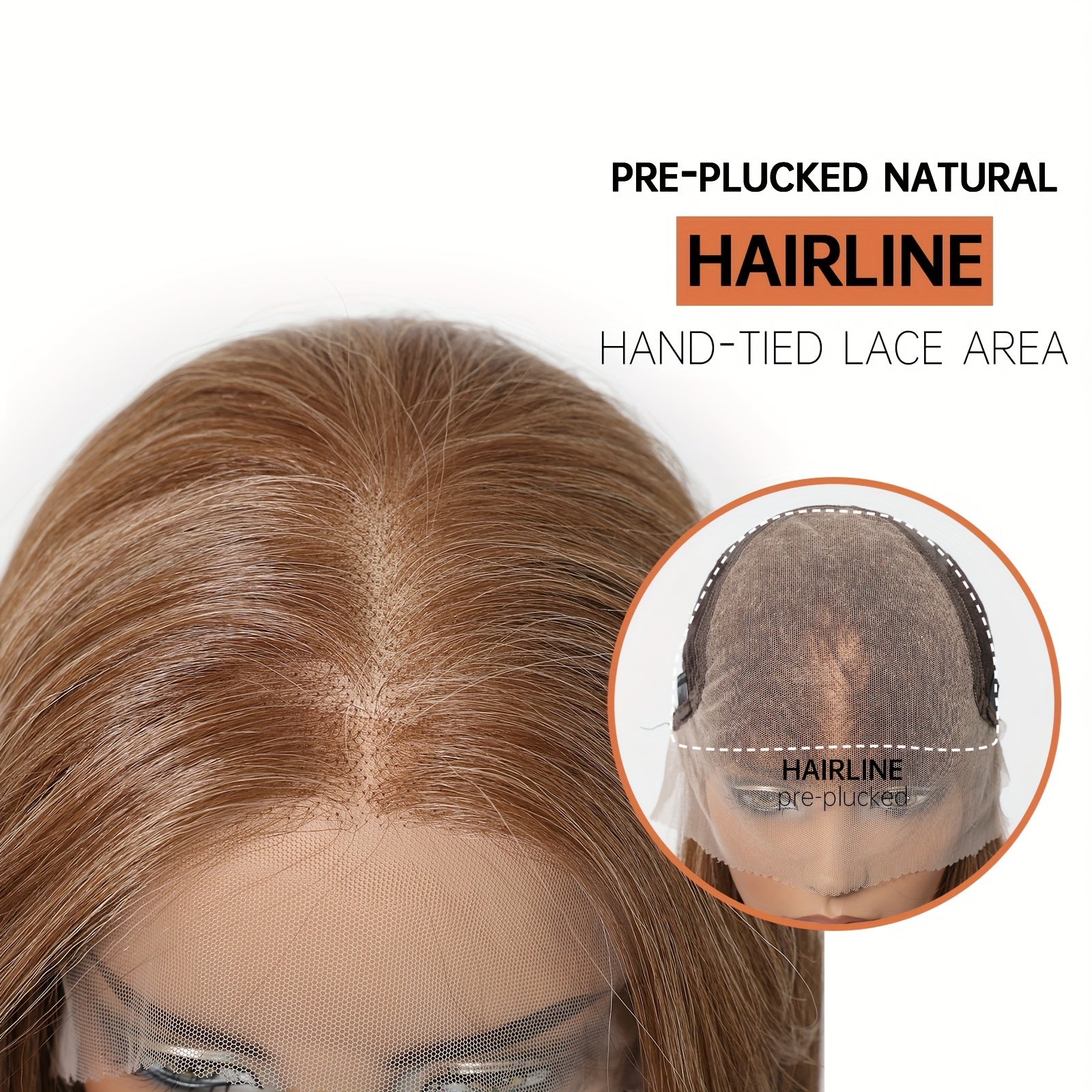 13x6 HD Transparent Lace Front Wig 22Inch Brown Color Straight Hair Synthetic Lace Wig Glueless Lace Wig High Temperature Chemical Fiber Daily Wear&Christmas&Music Festival&Party-Natural Look & Comfort Fit