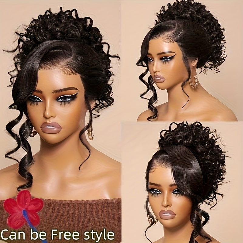 A 4X4 Glueless Body Wave Human Hair Wig Featuring 250% HD Lace, Designed As a Full Cuticle Wavy Lace Frontal Wig. It Includes Full Edges, a Side Part, And Is Suitable for Women, Complete with Baby Hair And a Pre-Plucked Hairline