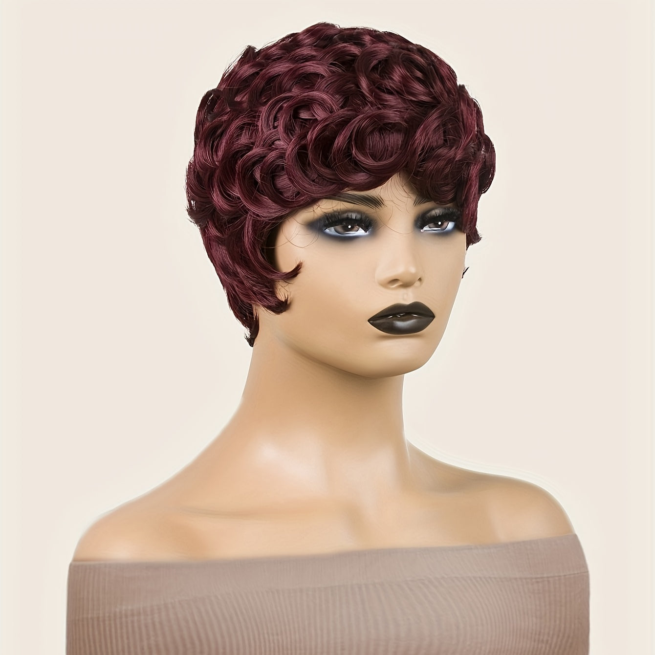 Short Wigs for Short Curly Pixie Cut Wigs with Bangs Pixie Wig Fluffy Heat Resistant Synthetic Fiber Wigs Natural Daily Full Machine Hair Replacement Wigs