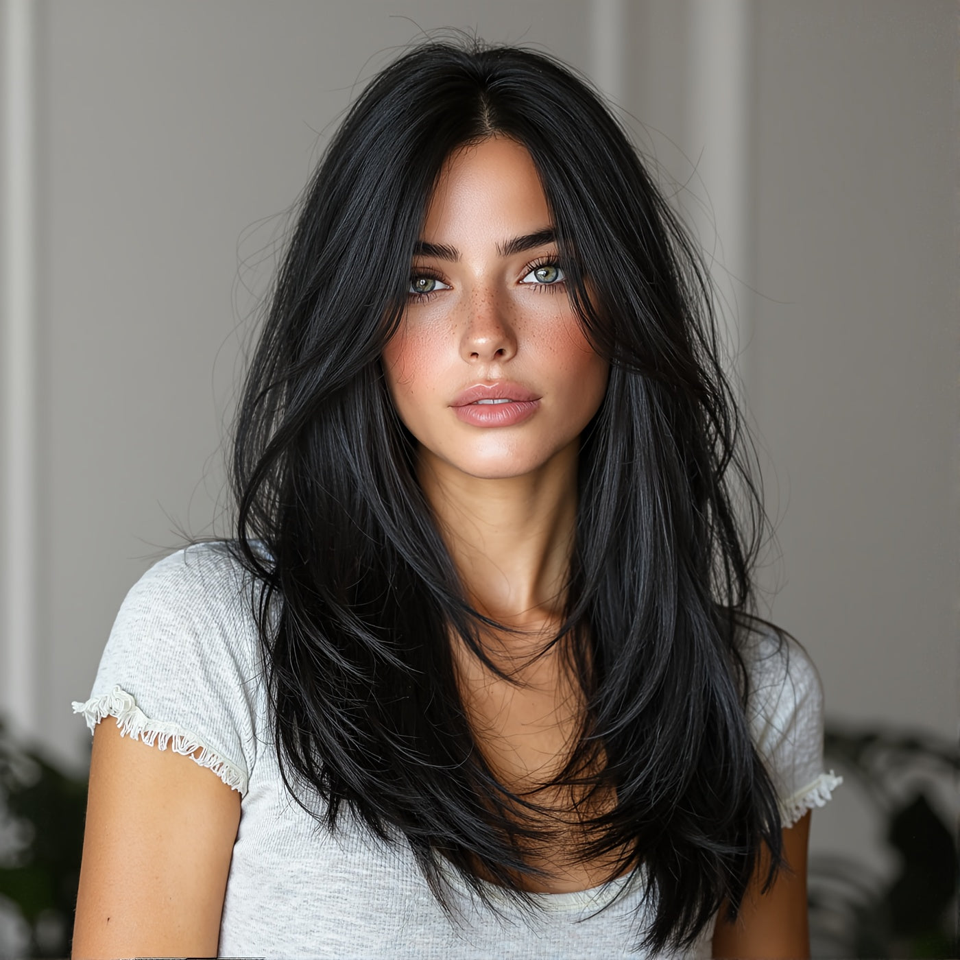 20 Inch Curly Hair Wig with Matte High-temperature, Eight Character Bangs, Medium to Long Curly Hair Wig, Black Wig, Rose Mesh Hat, Beginner Friendly And Comfortable Wig, Suitable for Dating Parties, Daily Commuting, Shopping, And Gatherings