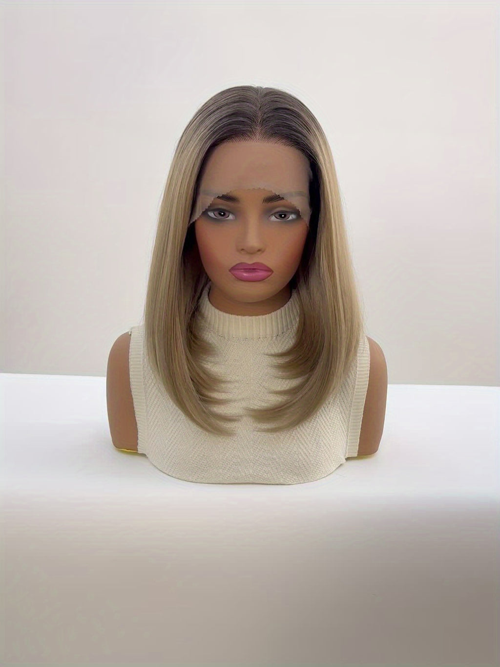 13x6 HD Transparent Lace Front Wig 14Inch Synthetic Bob Lace Wig For Woman Breathable And Comfortabl Cap Daily Wear&Christmas&Music Festival&Part