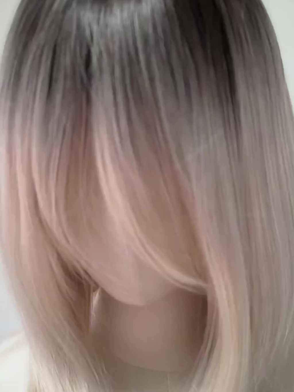 Rose Silk Mesh Wig Headpiece - Layered Bangs, Blonde Mechanism, Chemical Fiber, High Temperature, Matte Finish, Fashionable