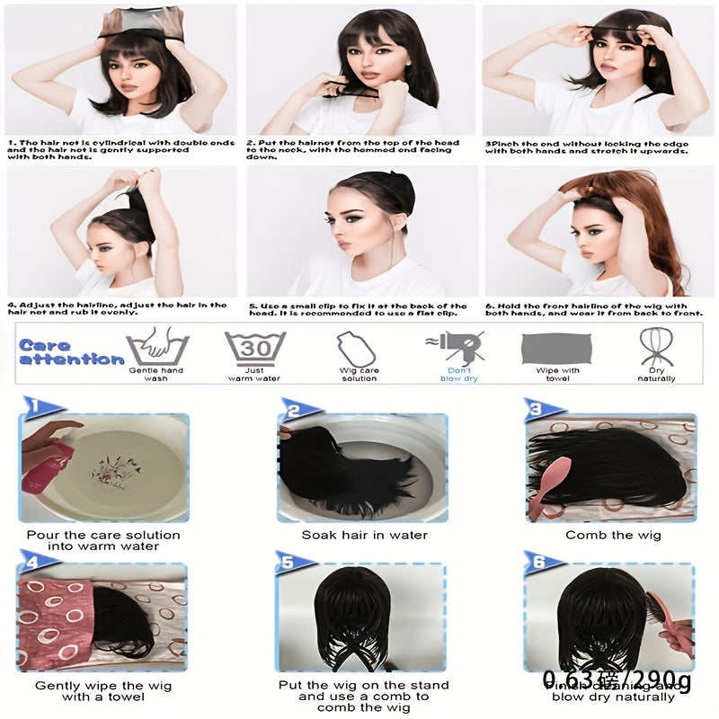 Synthetic Wigs for Women, Shoulder-length, with A Water Wave Style. It Has Brown Highlights. The Roots Of The Hair Are Brown, And The Middle Part Of The Hair Is In A Loose Curly Wave Shape. The Length Of The Wig Is 30 Inches, Suitable for Beginners.