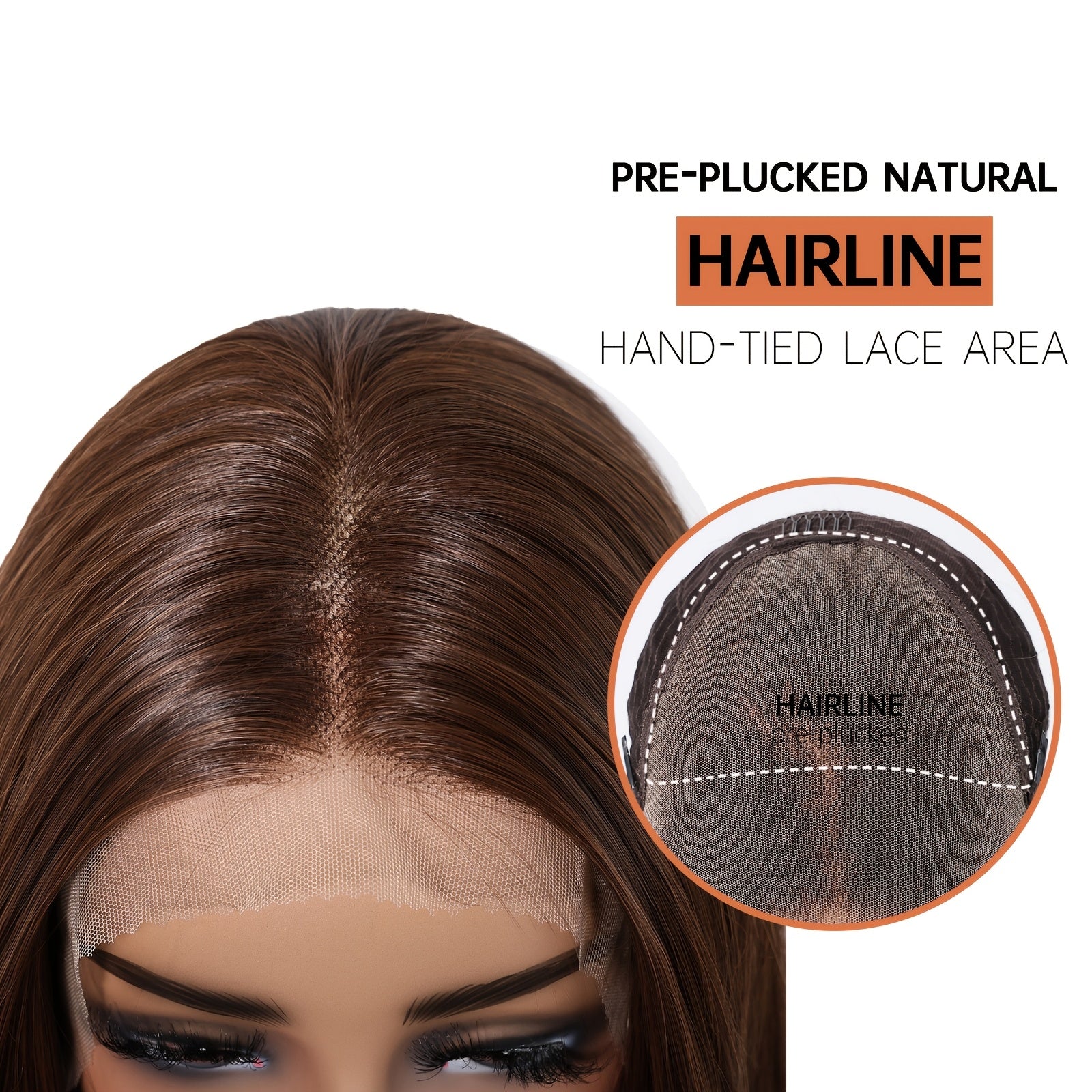 Haircube 13X6 HD Transparent Lace Front Wig, 22 Inches Long, Glueless Synthetic Hair Wig with 150% Density, Straight And Heat-Resistant Fibers Suitable for Everyday Use, Parties