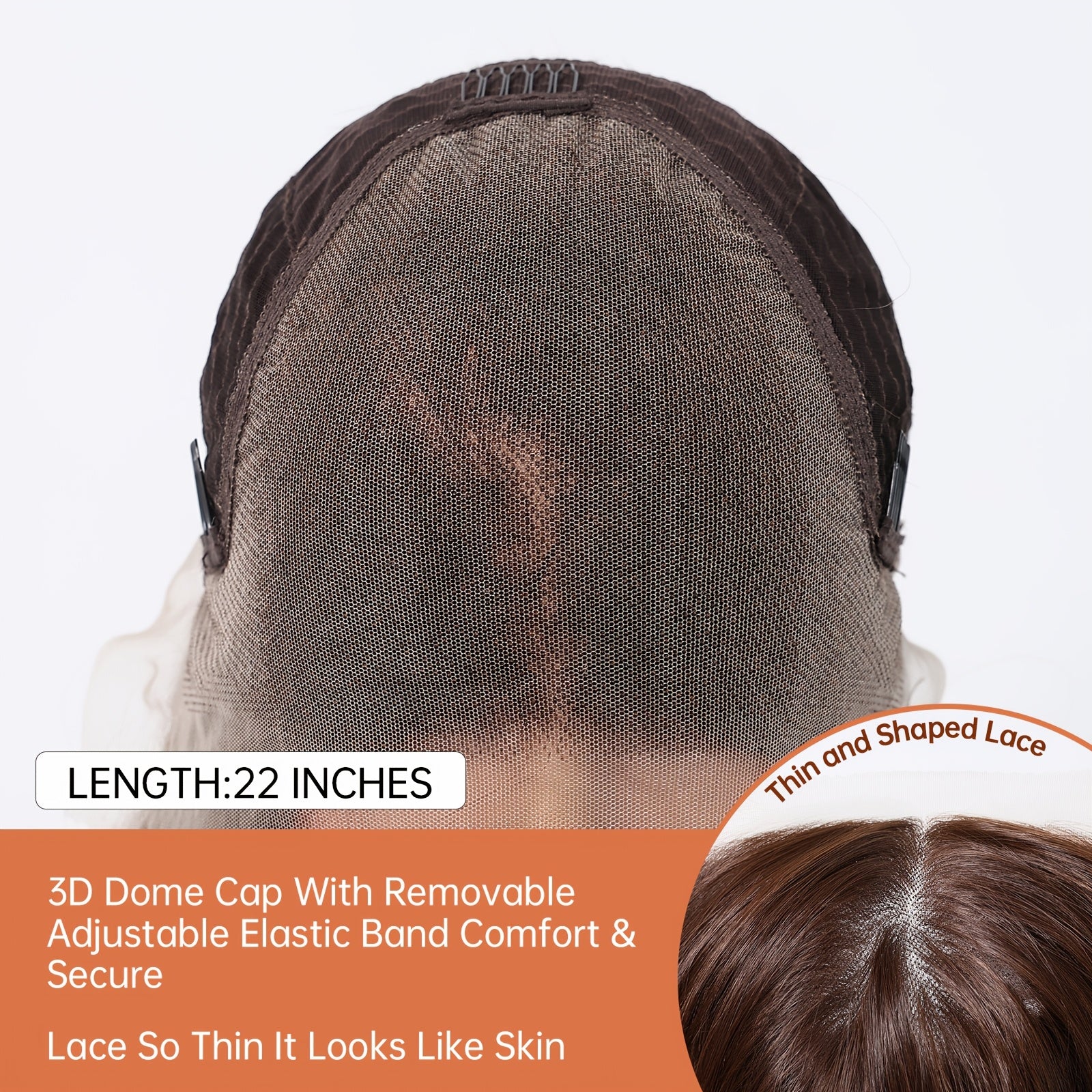 Haircube 13X6 HD Transparent Lace Front Wig, 22 Inches Long, Glueless Synthetic Hair Wig with 150% Density, Straight And Heat-Resistant Fibers Suitable for Everyday Use, Parties