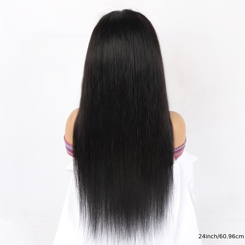 20-Inch to 38-Inch Bone Straight HD Lace Wig, 13X6 Human Hair Glueless Lace Front Wig, Pre-Plucked for Women, Ready to Wear, 200% Density