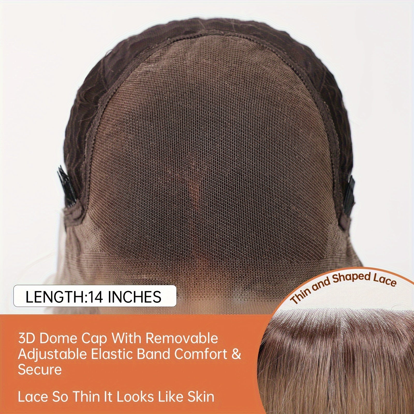 13x6 HD Transparent Lace Front Wig 14Inch Synthetic Bob Lace Wig For Woman Breathable And Comfortabl Cap Daily Wear&Christmas&Music Festival&Part