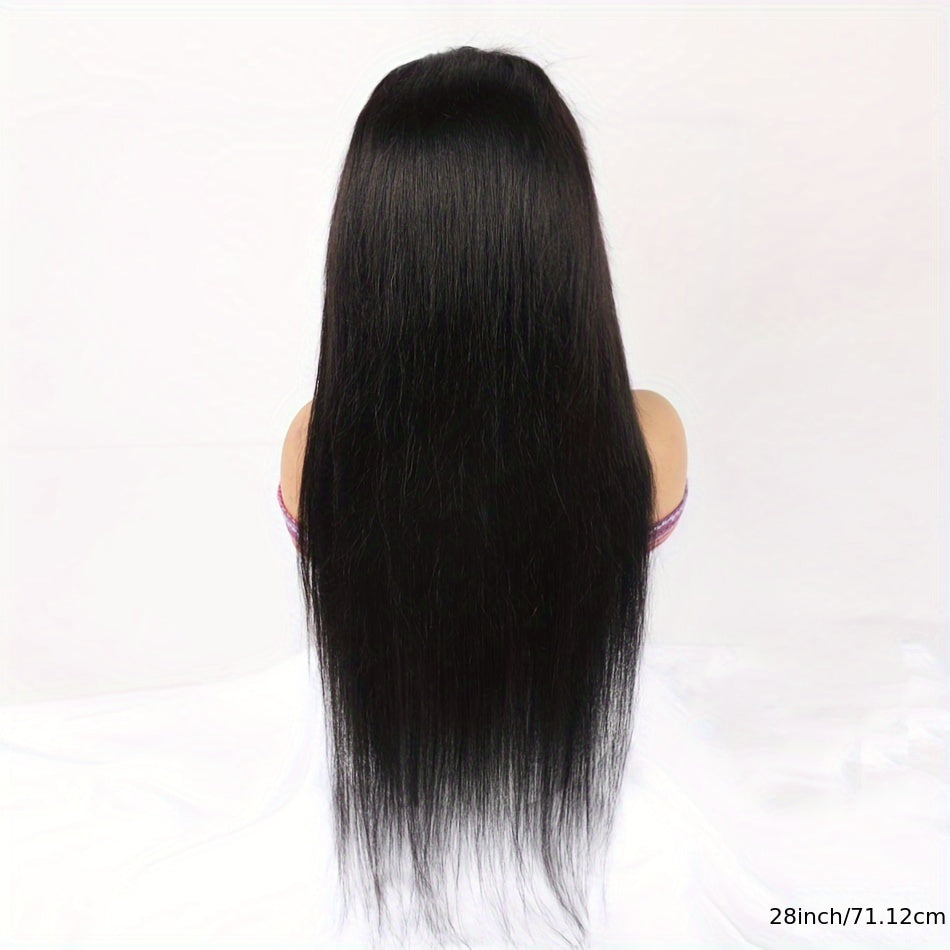 20-Inch to 38-Inch Bone Straight HD Lace Wig, 13X6 Human Hair Glueless Lace Front Wig, Pre-Plucked for Women, Ready to Wear, 200% Density
