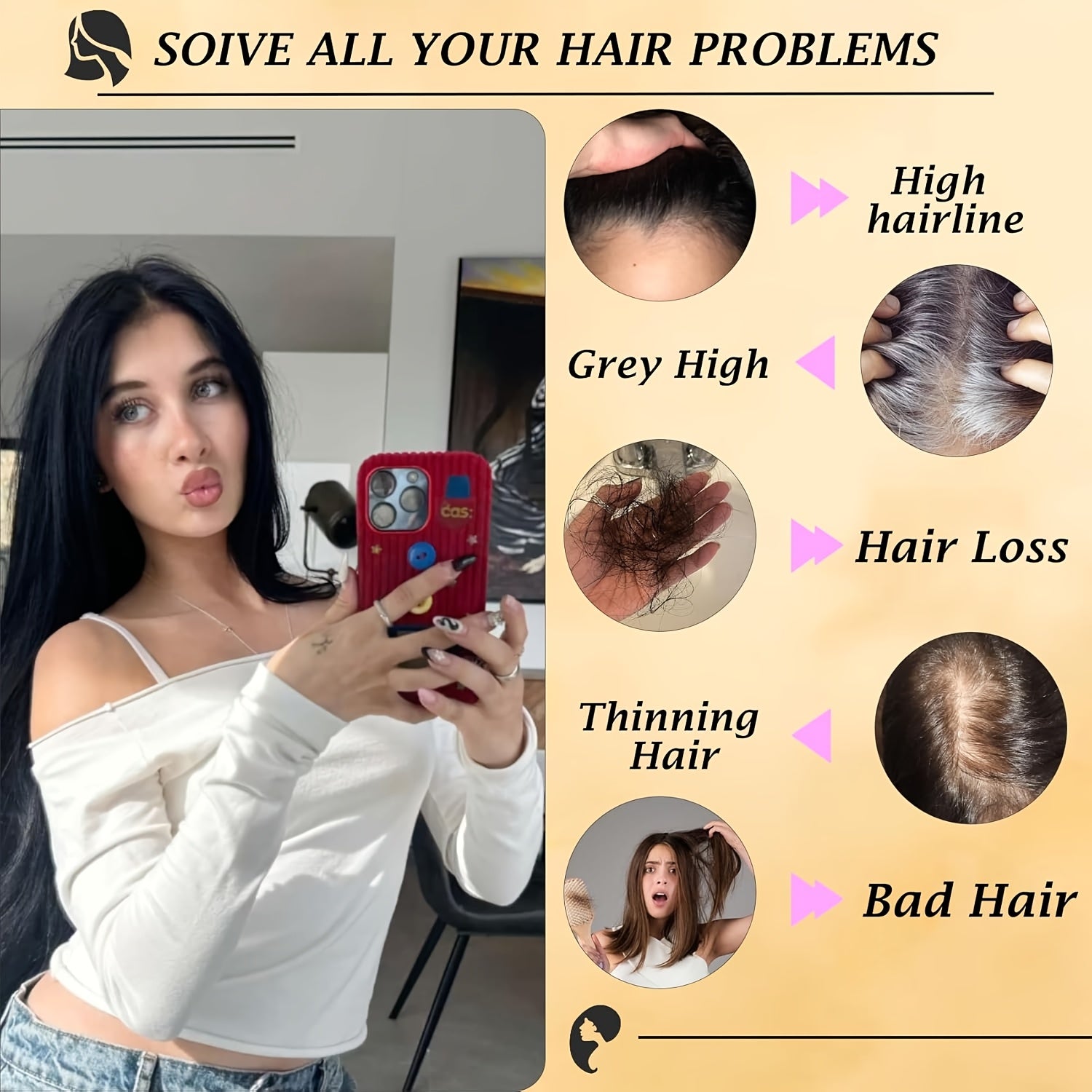 20 Inch 360° 3D Straight Hair Topper | 6\