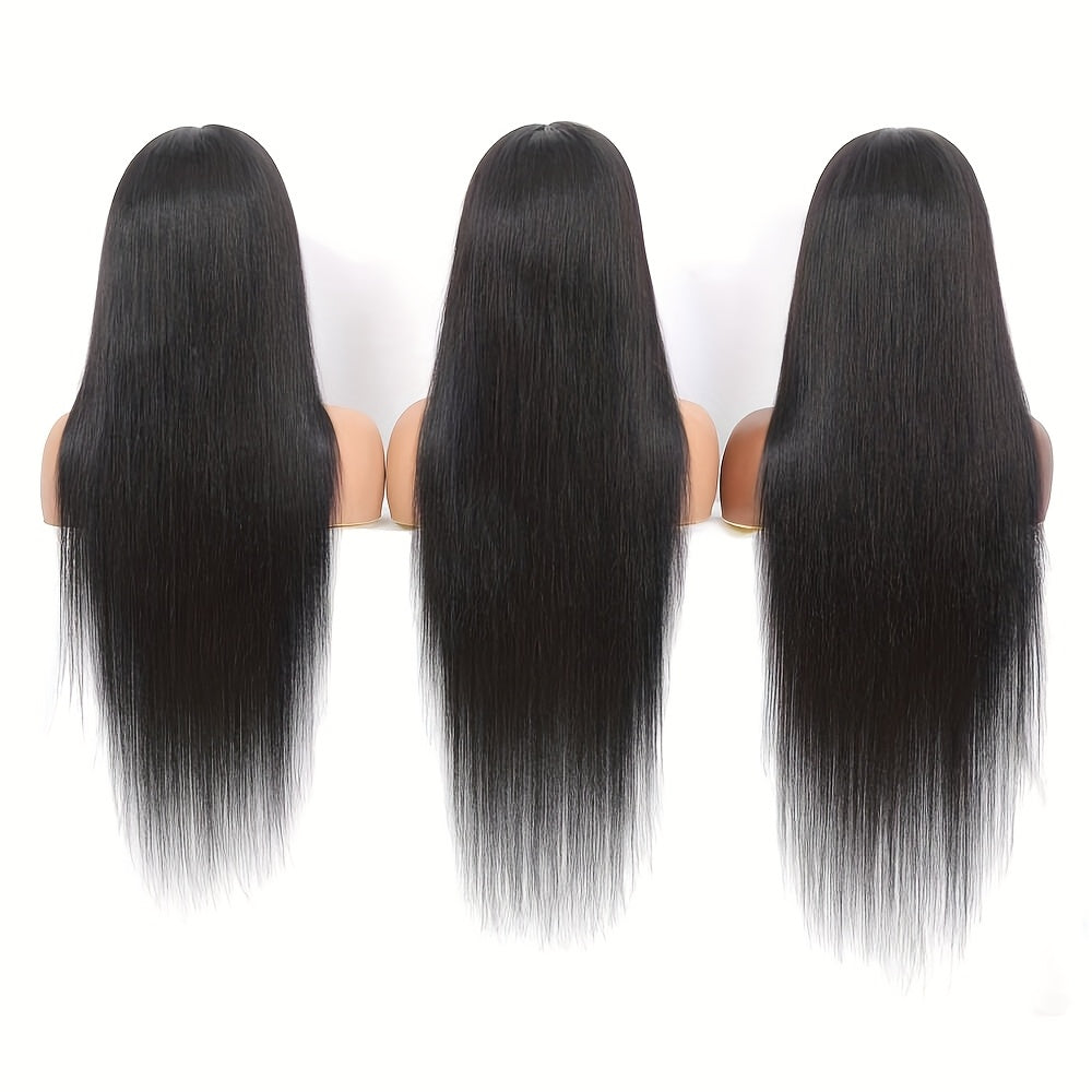 20-Inch to 38-Inch Bone Straight HD Lace Wig, 13X6 Human Hair Glueless Lace Front Wig, Pre-Plucked for Women, Ready to Wear, 200% Density