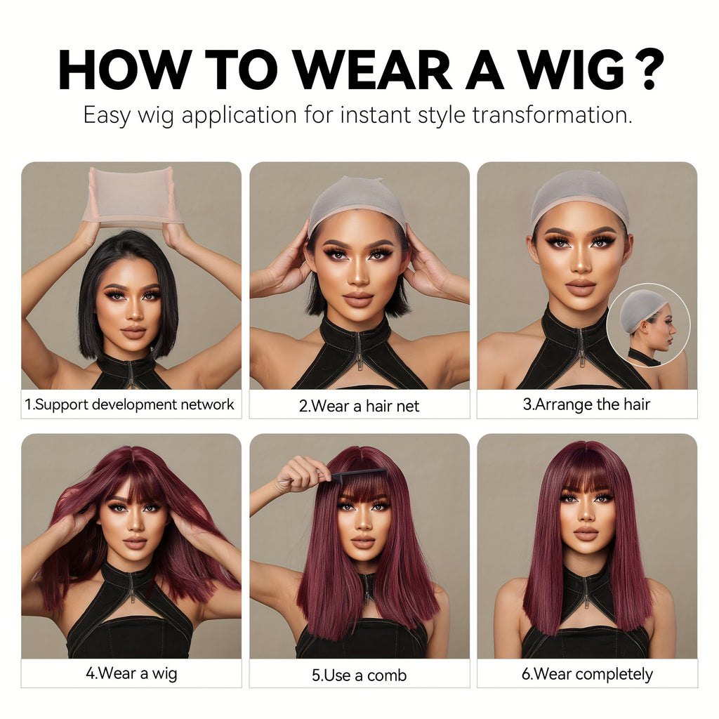 24-inch Women's Ombre Wig with Bangs - Coffee Brown to Lighter Brown\u002FBlonde Layers, Curly Wave Synthetic Hair Suitable for Daily Wear, Parties, Cosplay & Special Events - Volume & Length