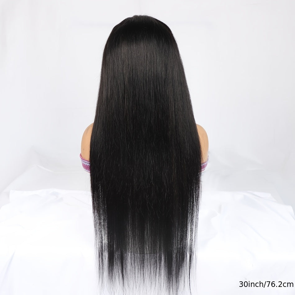 20-Inch to 38-Inch Bone Straight HD Lace Wig, 13X6 Human Hair Glueless Lace Front Wig, Pre-Plucked for Women, Ready to Wear, 200% Density
